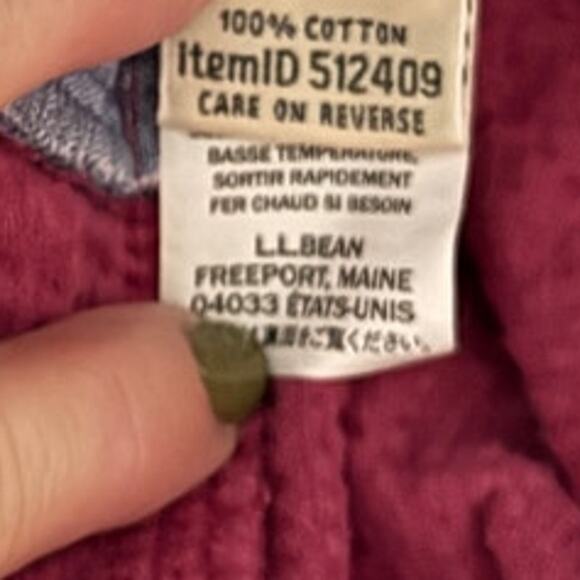 LL BEAN Wide Whale Corduroy Button Front Shirt Jacket Pockets Burgundy 2X - Picture 5 of 7